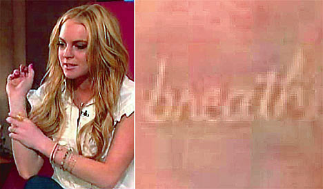 Celebrity Tattoos: Lindsay