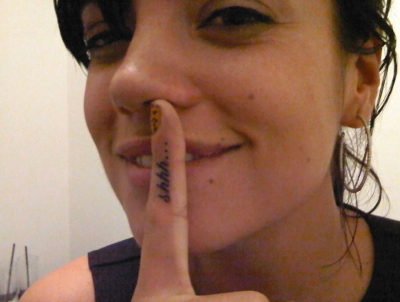 Lily Allen Regrets Shhh Tattoo